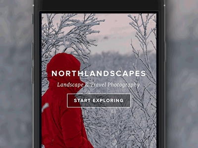 Northlandscapes – Mobile Version animation gif interface iphone mobile photography typography ui ux website