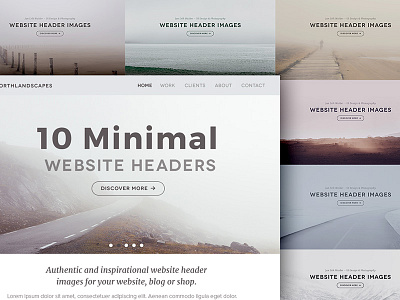 Minimal Website Headers copy space header image photo photography typography ui ux webdesign website