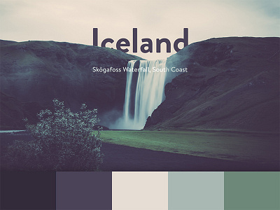 Color Scheme - Iceland, Skógafoss color color scheme colors iceland interface scheme style typography ui vintage webdesign