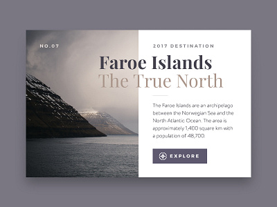 Destination Card #03 – Faroe Islands background blog card magazine photo teaser travel ui webdesign