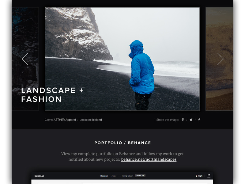Photography Portfolio – Image Slider by Jan Erik Waider on Dribbble
