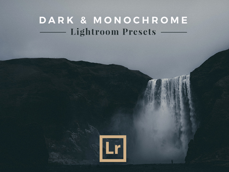 Dark & Monochrome — Lightroom Presets icon typography photography presets landscape monochrome lightroom
