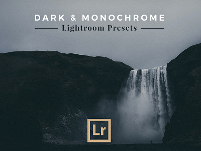 Dark & Monochrome — Lightroom Presets icon landscape lightroom monochrome photography presets typography