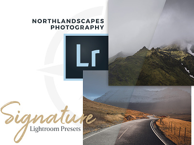 Northlandscapes - Signature Lightroom Presets card cover icon interface landscape lightroom photography signature typography webdesign