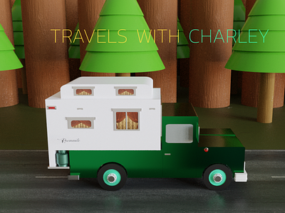 Travels with Charley 3d aftereffects animation blender blender3d blender3dart book car low poly lowpoly lowpolyart nature steinbeck