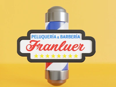 Barbershop logo 3d 3d artist barbershop blender blender3d blender3dart graphic graphicdesign illustration logo logo design low poly lowpolyart minimalist