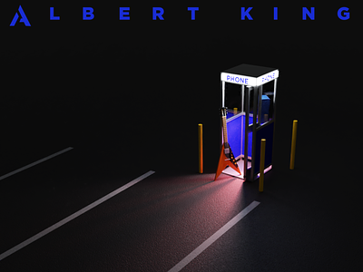 Albert King - I'm in a phone booth baby 3d 3d artist aftereffects album animation blender3d blender3dart blues booth design guitar low poly lowpolyart minimalist music night phone