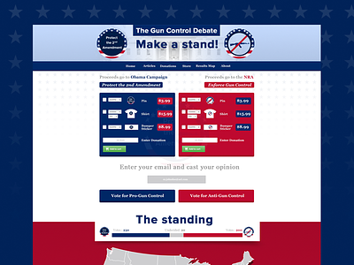 Gun Control Debate Website badges blue flag gun-control stars usa white