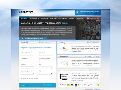 Discovery Panel Website blue white discovery discoverychannel landing page web design