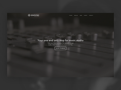 Ginovski black brown music music studio ui ux web design web development white