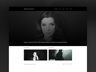Andrijana black music music studio musician ui ux web design web development white