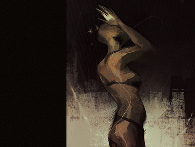 .glazed female figure illustration noise