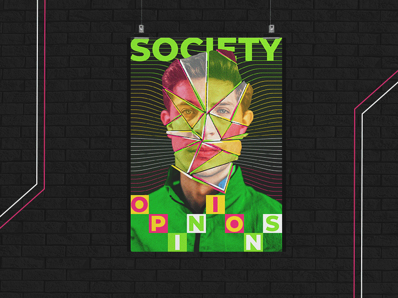 Poster Society aftereffects animated animation art collage concept green lines portrait poster poster art poster design posters type typography