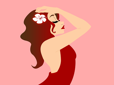 Meet Ruby affinity designer art artist artwork design flower girl illustration maroon pink red vector