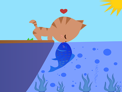 Kitten and Fish