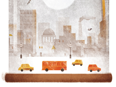 Use it sparingly! car city illustration poster texture