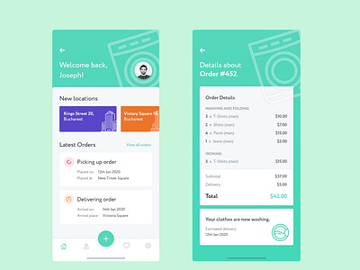 Laundry Delivery App app branding design icon ui ux
