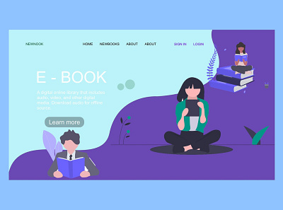 Landing pages for a book service app branding design ui ux web website