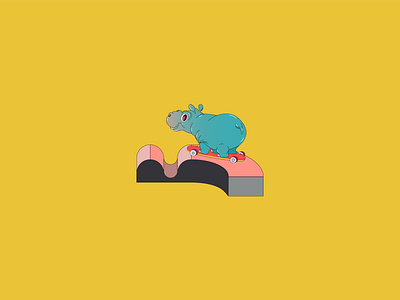 Pump Track Hippo - Merch illustrations