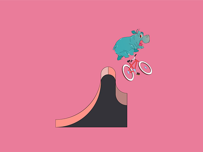 Pump Track Hippo - Merch illustrations