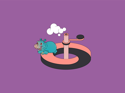 Pump Track Hippo - Merch illustrations