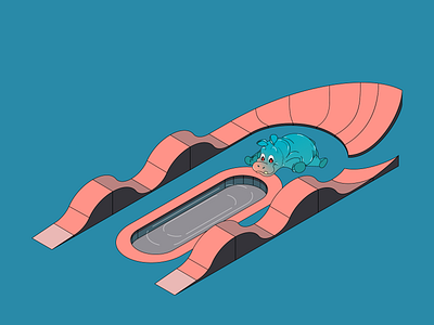 Pump Track Hippo - Merch illustrations