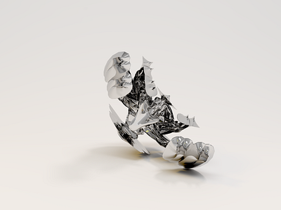 #7 mushroom 3d 3dsmax abstract chrome design graphic design render rendering sculpting sculpture