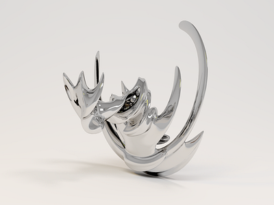 #1 horns 3d 3dsmax abstract chrome design graphic design render rendering sculpting sculpture