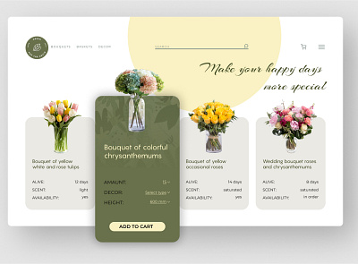 Flower shop flower flower page flower shop page design ui uidesign uiux