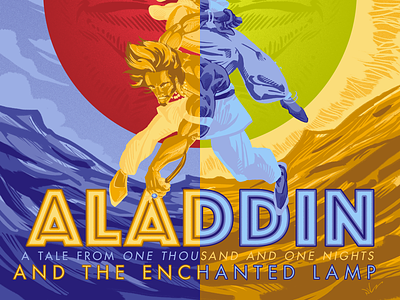 Aladdin Night/Day aladdin illustration poster print