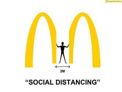 McDonald's Logo Play (Social Distancing) advertising concept coronavirus creative design designer graphic design illustration india lockdown logo mcd modi narendra modi quarantine virus