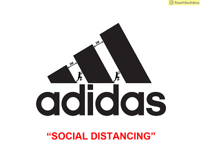Social Distancing (Ft.Adidas), Logo Play adidas advertising art coronavirus design illustration lockdown logo logo design logoplay logos modi socialdistancing