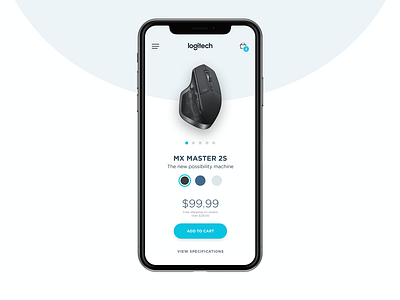Logitech product page clean flat interface iphone logitech minimal mobile mouse ui
