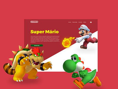 Web Design Page UI - Super Mario design illustration inspiration minimal supermario ui ux webdesig