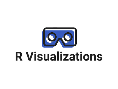 R Visualizations logo logo core logo design r visualizations vr vr glasses