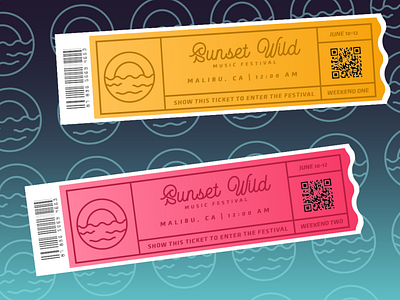 Sunset Wild Ticket Design branding design music fesival print print design ticket ticket design