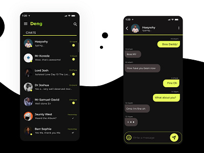 Daily UI Challenge #013 - Direct Messaging (Dark Mode) app app design branding create design designs illustration ui ux web