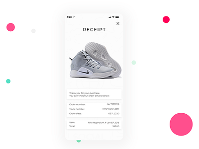 Daily UI #017/ Email Receipt app app design branding create dailyui design email design email receipt icon illustration nike nike shoes receipt typography ui ux