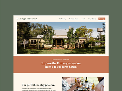 Oakleigh Hideaway accomodation australia hotel olive ui web web design webflow