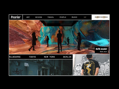 Pearler Site Concept - Art & Culture Magazine arts design interaction magazine onlinemagazine ui video web web design webflow