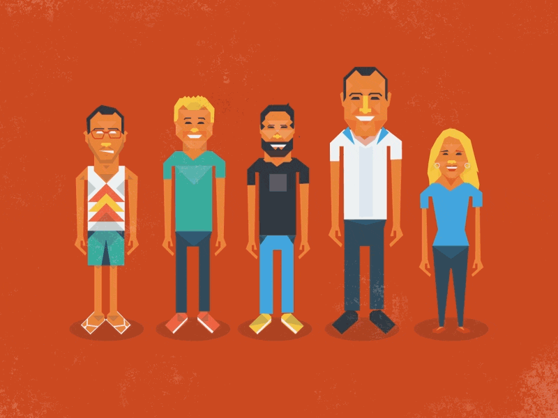 People of Dribbble animated characters flat gif motion graphics people texture