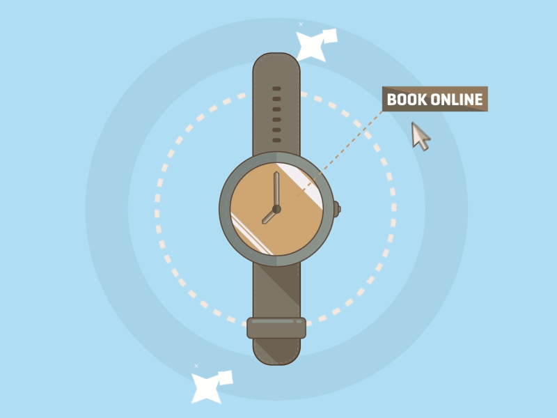 Book Online animated clock cursor gif intro line motion mouse time watch