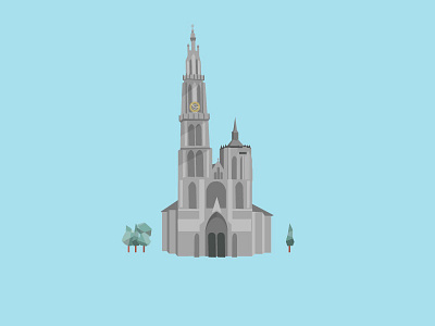 Cathedral architecture building cathedral church easter flat landscape steeple tree