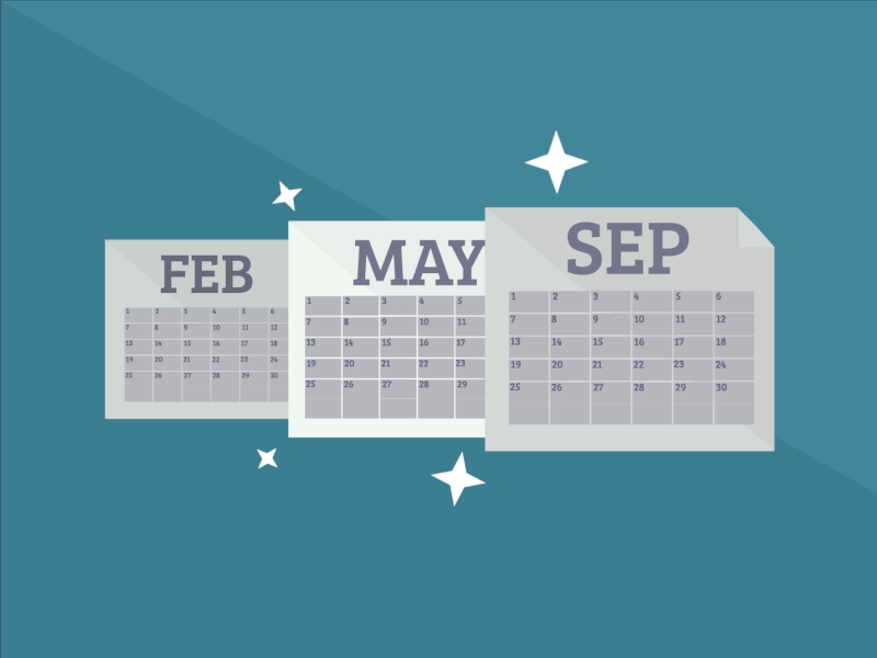 Calendar animated animation calendar design flat gif month motion schedule star time year