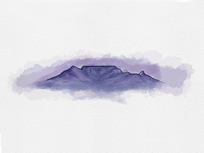 Table Mountain Watercolour cape town design drawing illustration painting south africa table mountain watercolor watercolour