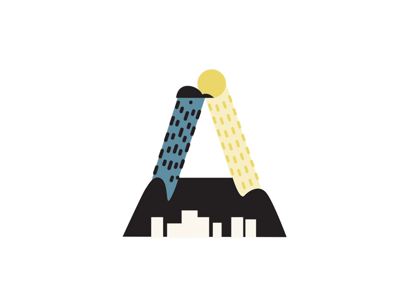 A - Animated Type a animated font letter logo rain season sun table mountain type typography