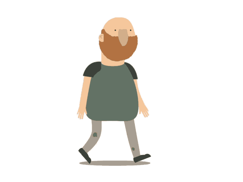 BeardMan beard character cycle man walk walking