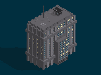 Isometric Building building design isometric lights night