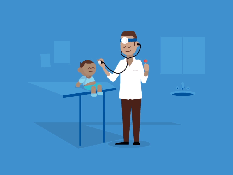 Check up! check up children doctor gif kids loop motion vector