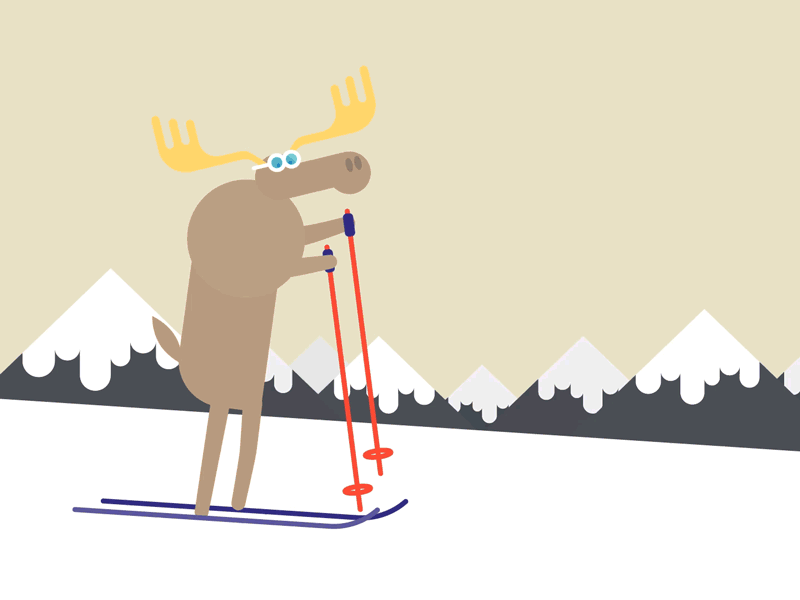 Moosey Moosey! canada horns moose mountains ski skiing snow snowy